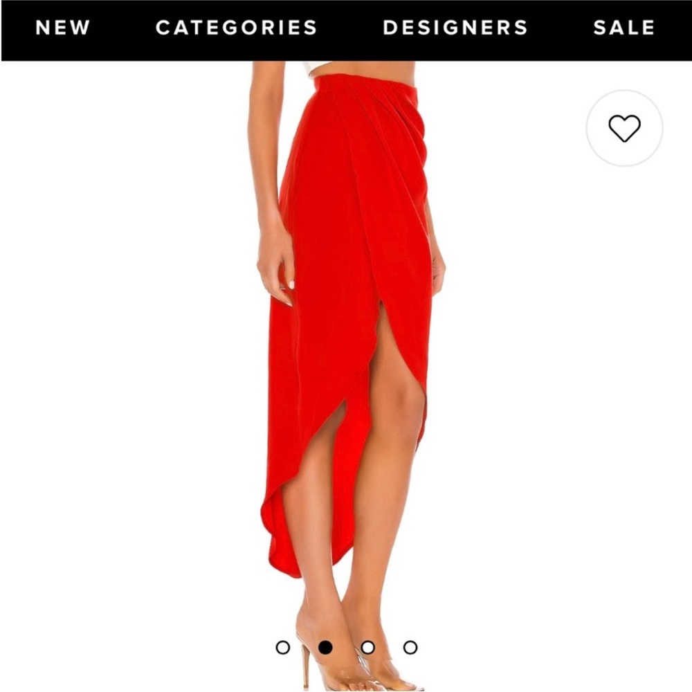 superdown Red High-Low Wrapped Skirt - Picture 2 of 6